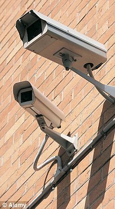 CCTV cameras installed on a brick wall